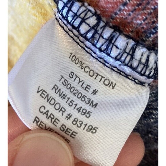 Depart West Long Sleeve Button Up Shirt Size Large Women’s Yellow Red - Picture 4 of 9